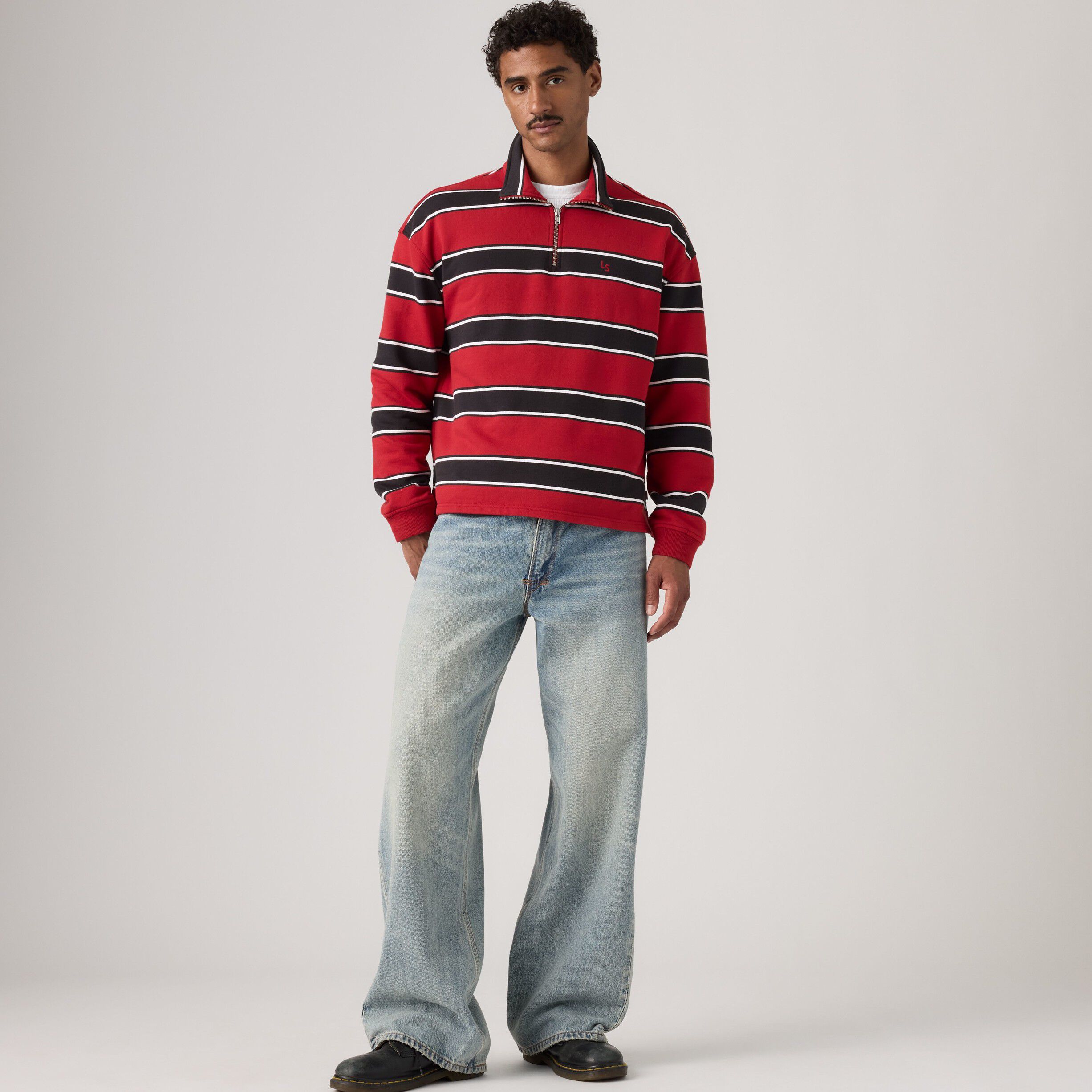 CAMERON 1/4 ZIP HAMERSLEY STRI