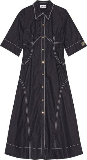 Cotton Poplin Long Shirt Dress