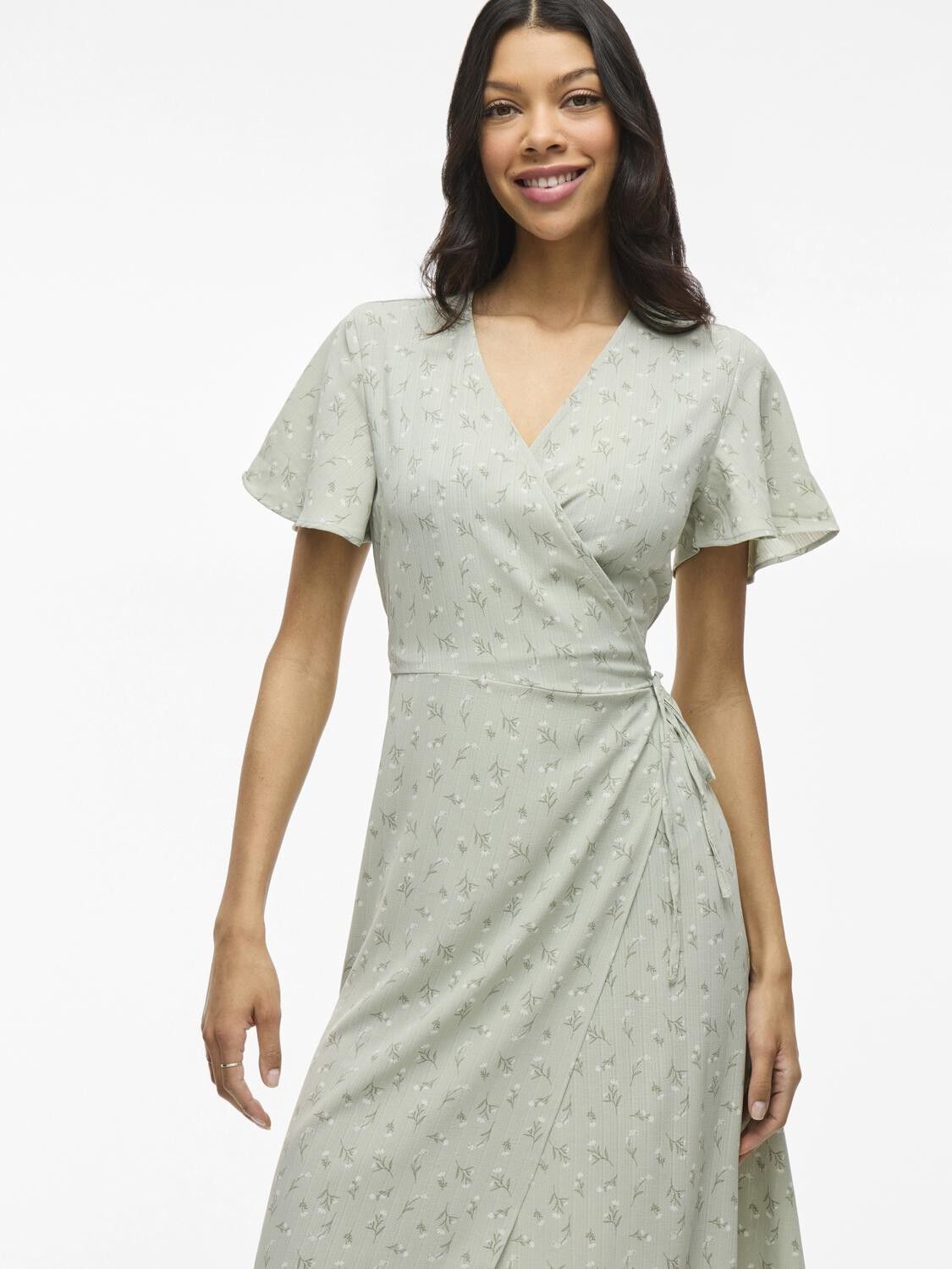 VILOVIE S/S WRAP MIDI DRESS - NOOS