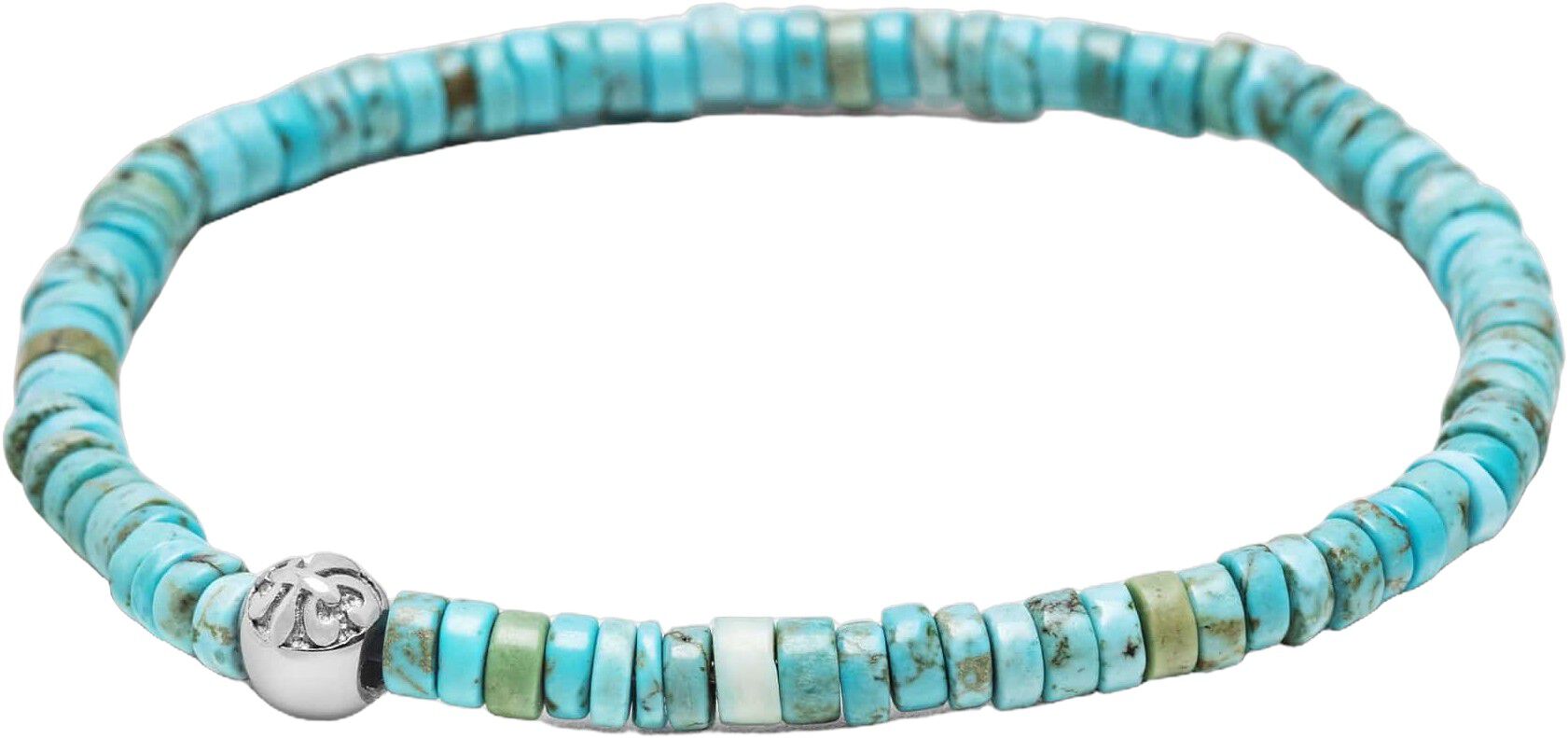 Men's Wristband with Turquoise Heishi Beads