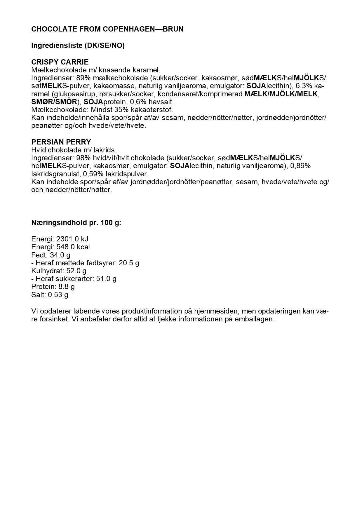 Simply&reg; CHOCOLATE FROM COPENHAGEN chokolade&aelig;ske (180g)