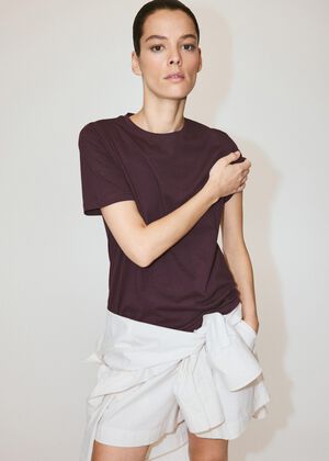 Rounded neck cotton t-shirt
