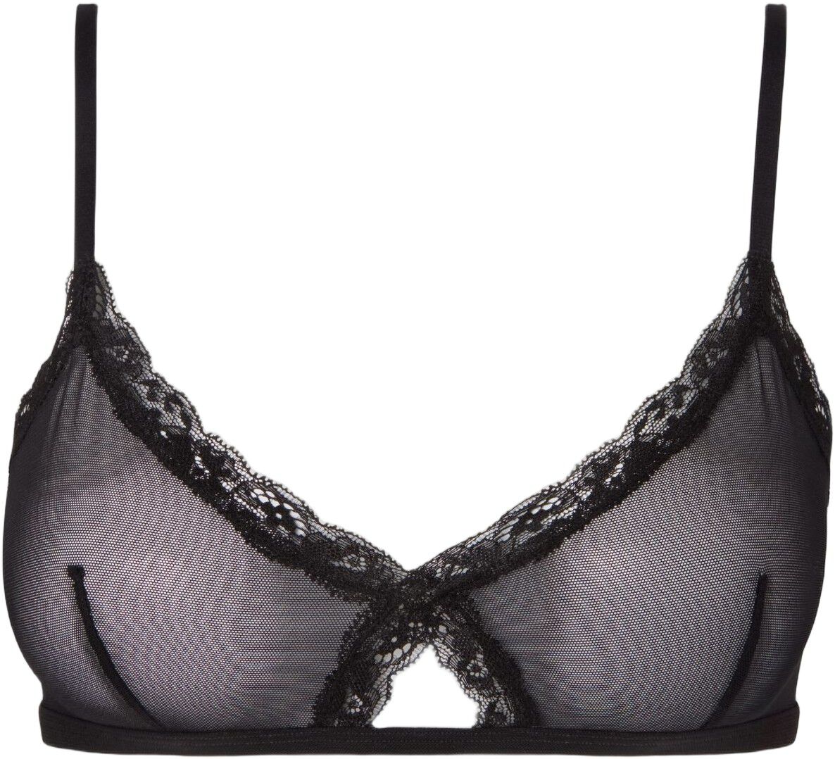 Mesh Lace Cut-Out Triangle Bralette
