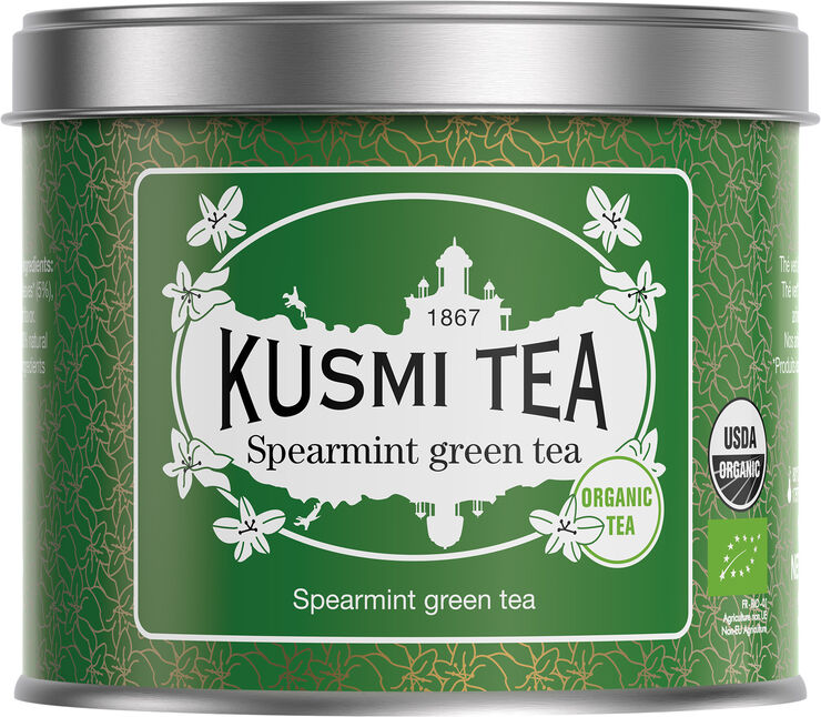 Organic Spearmint green tea - Metal tin 100gr/3.5oz.