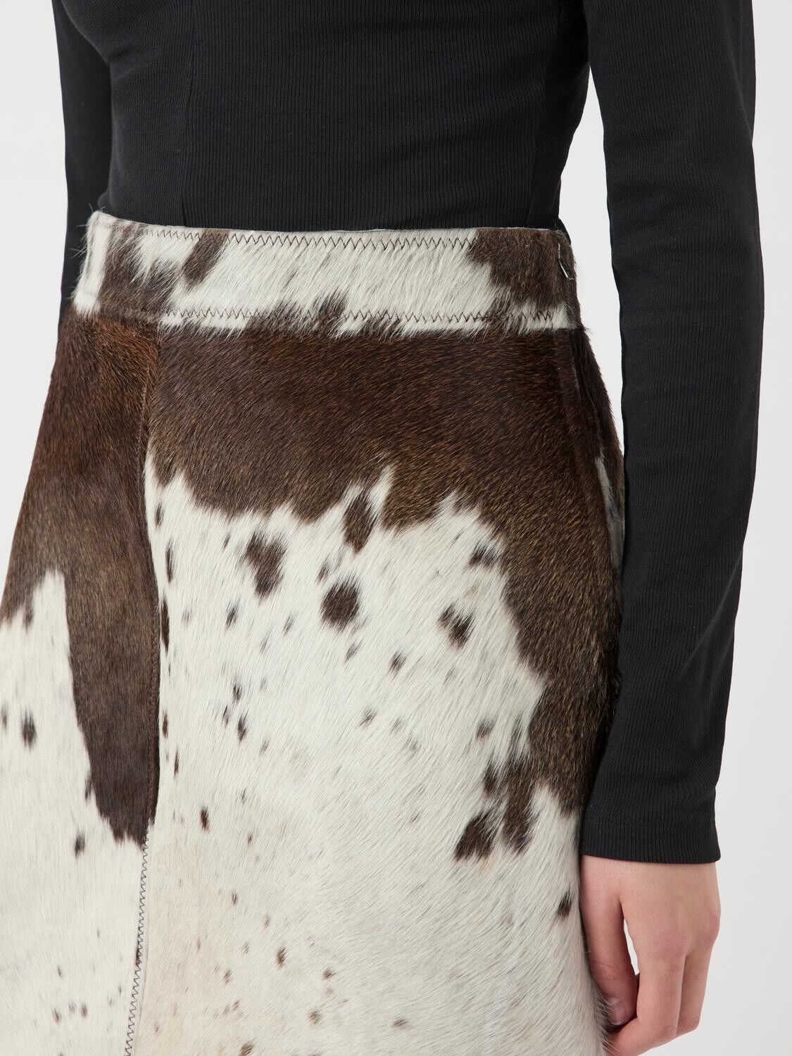 YASCAROLINE HW COW LEATHER SKIRT -