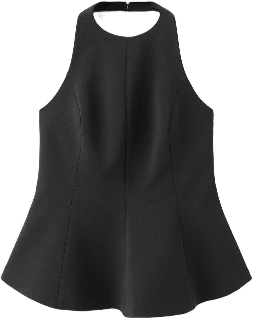 Halter-neck peplum top