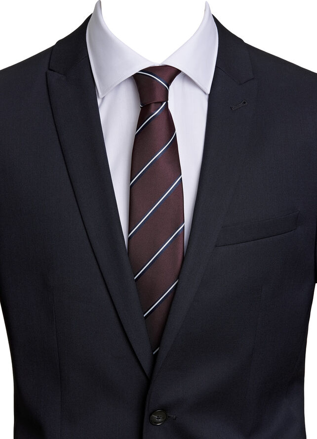 Polyester tie with stripe 7 cm