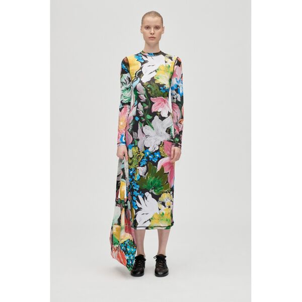 Gathered Long Sleeve Midi Dress, 2244 Stocking Jersey