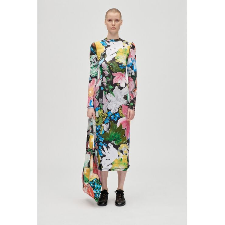 Gathered Long Sleeve Midi Dress, 2244 Stocking Jersey