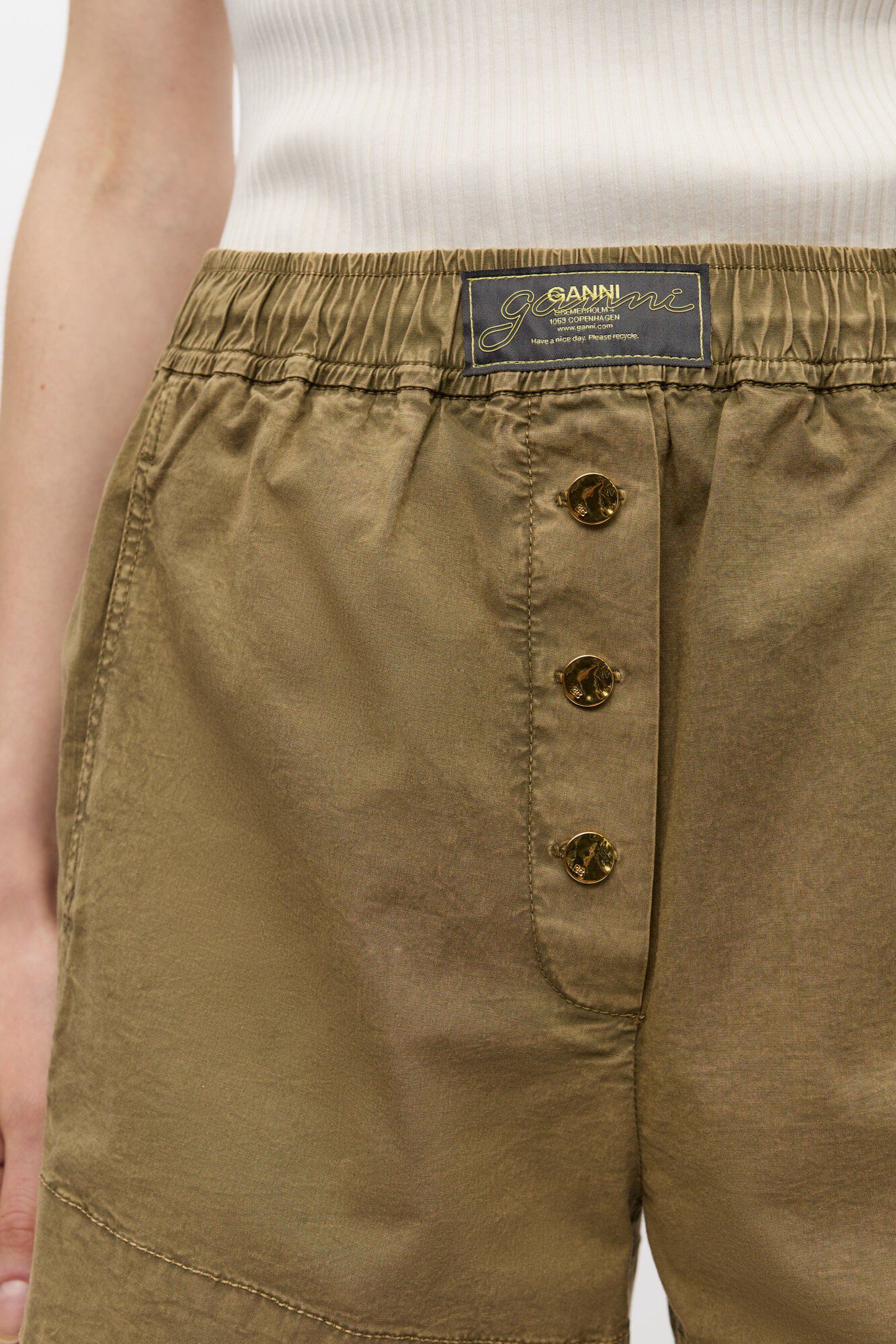 Washed Stretch Cotton Elasticated S