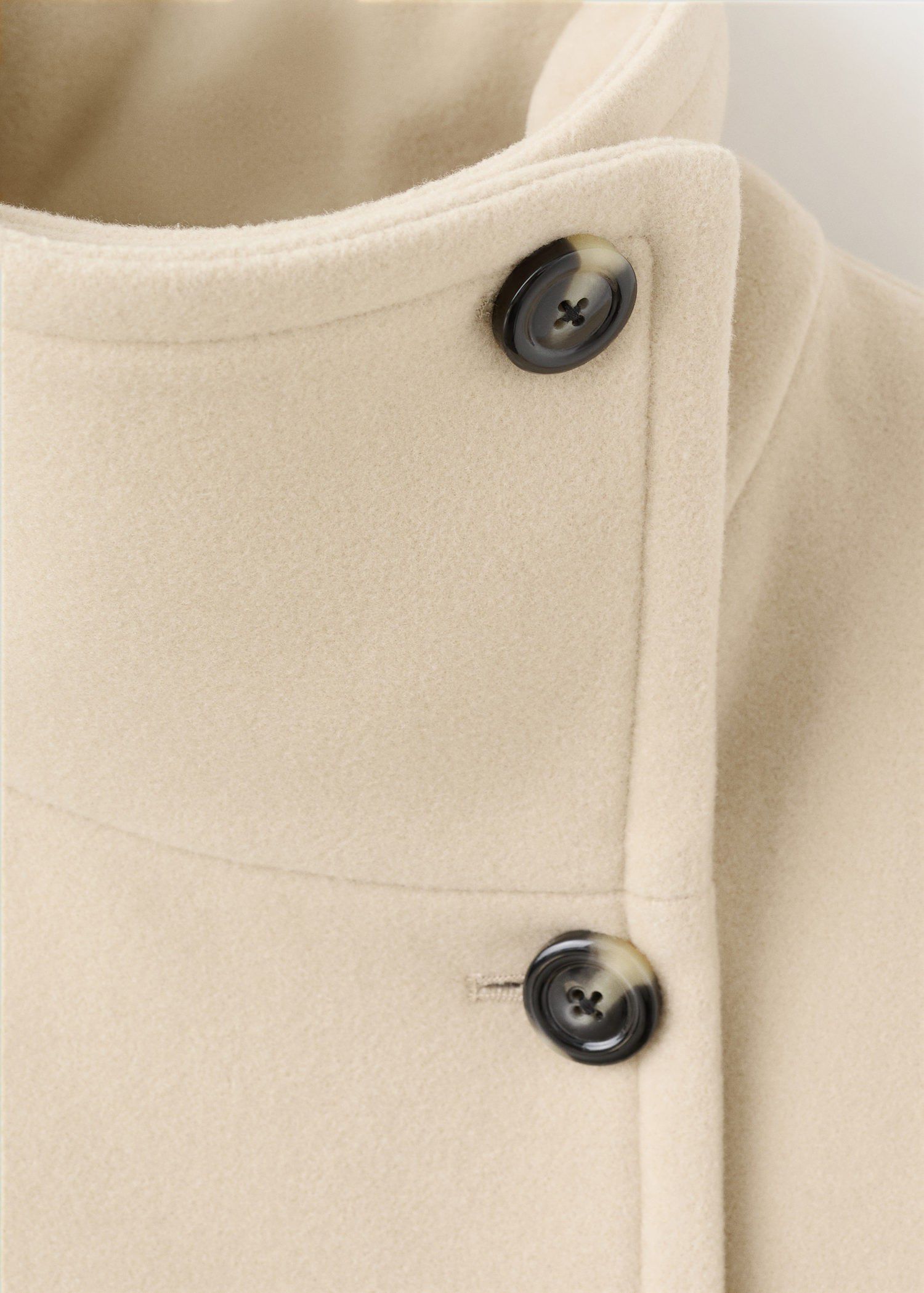 Wool-blend funnel-neck coat