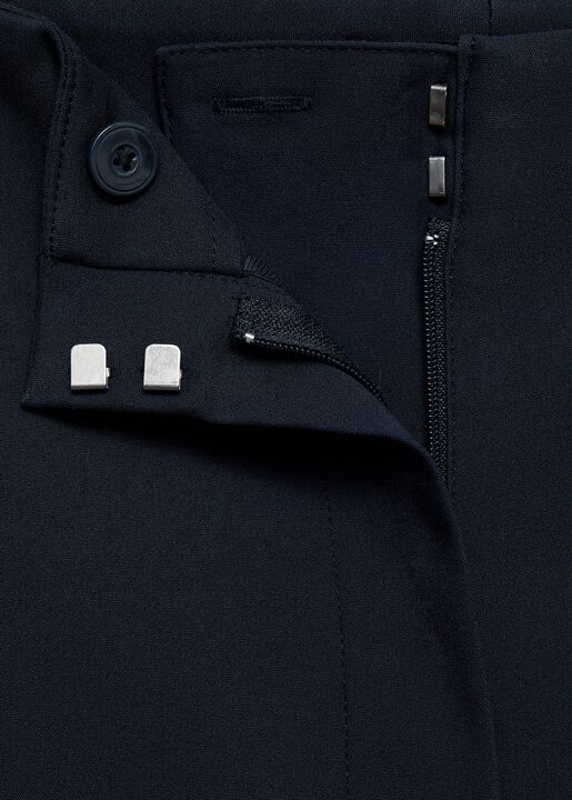Straight trousers with jewel button