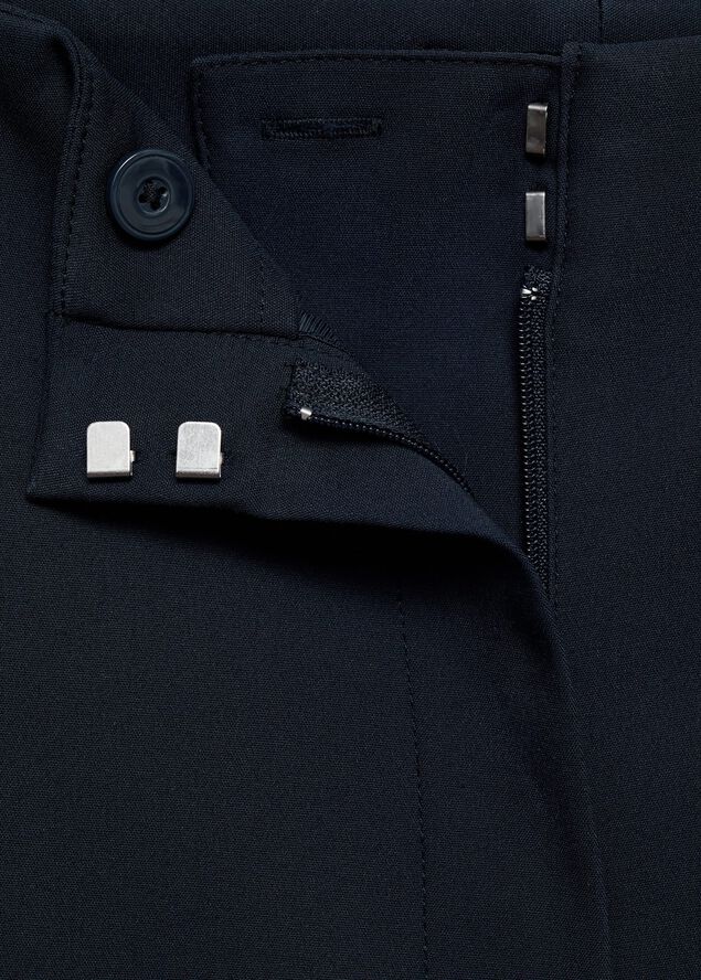 Straight trousers with jewel button