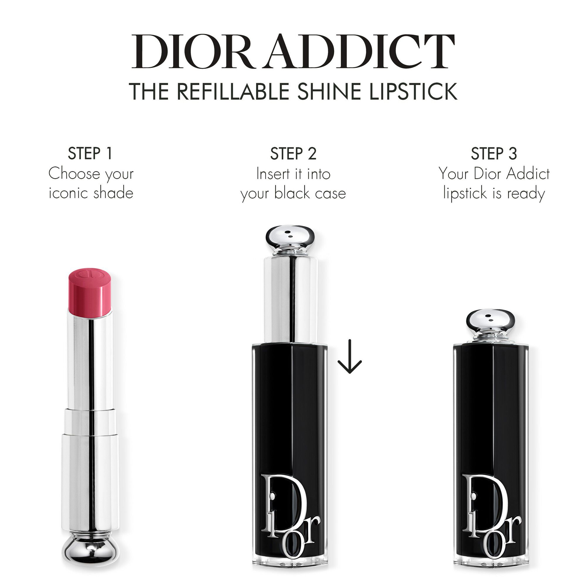 Dior Addict Refill - Shine Lipstick Refill - Intense Color - 90% Natur