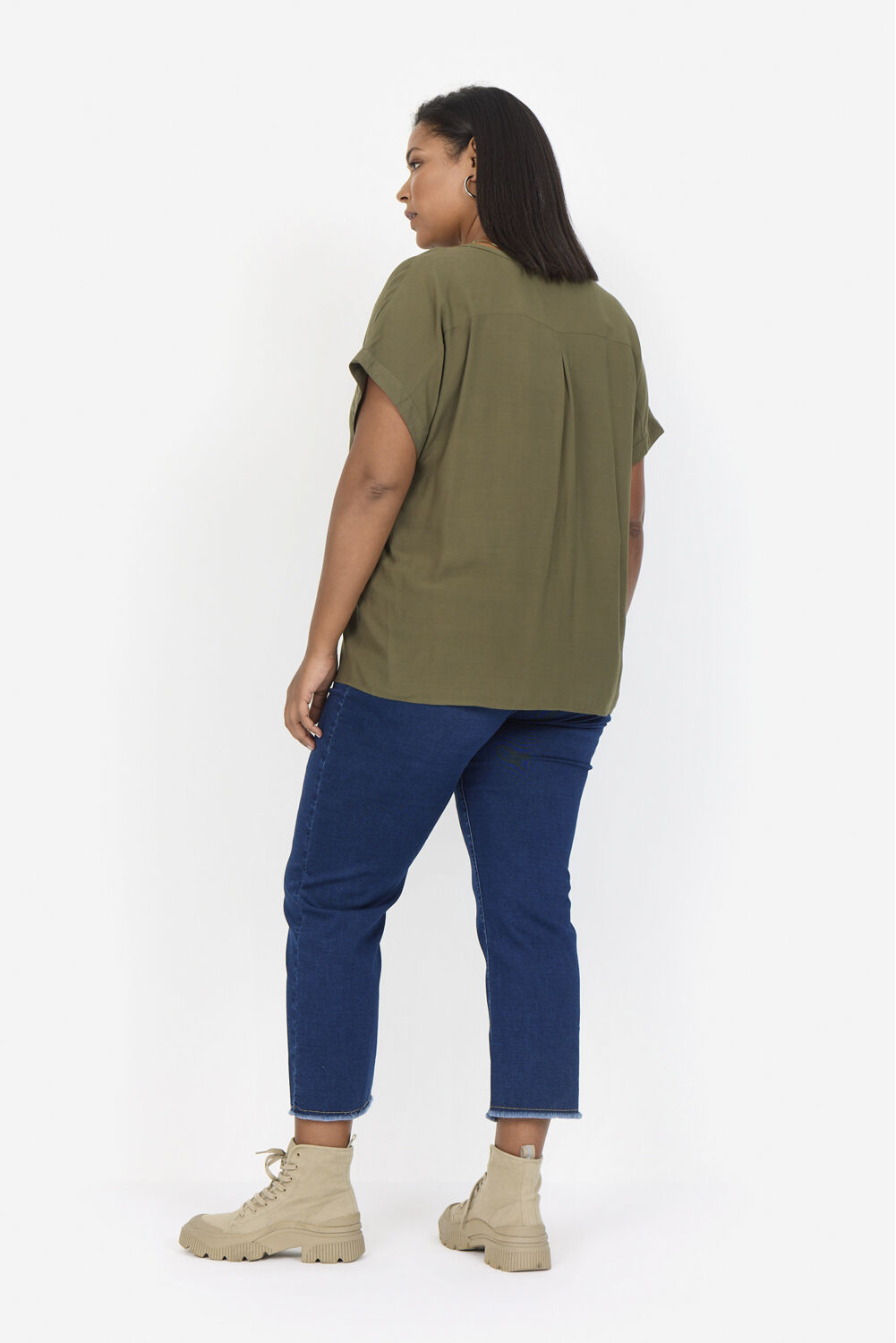 Curvy WA-SIA 1 Bluse M&oslash;rkegr&oslash;n