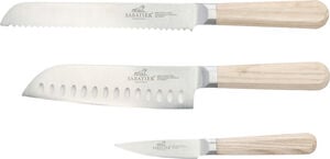 Knivsæt Altya 3 dele Rustfrit stål/Ask