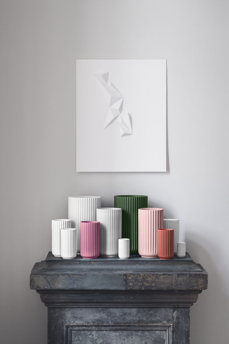 Lyngby Vase H25 cm rosa porcel&aelig;n