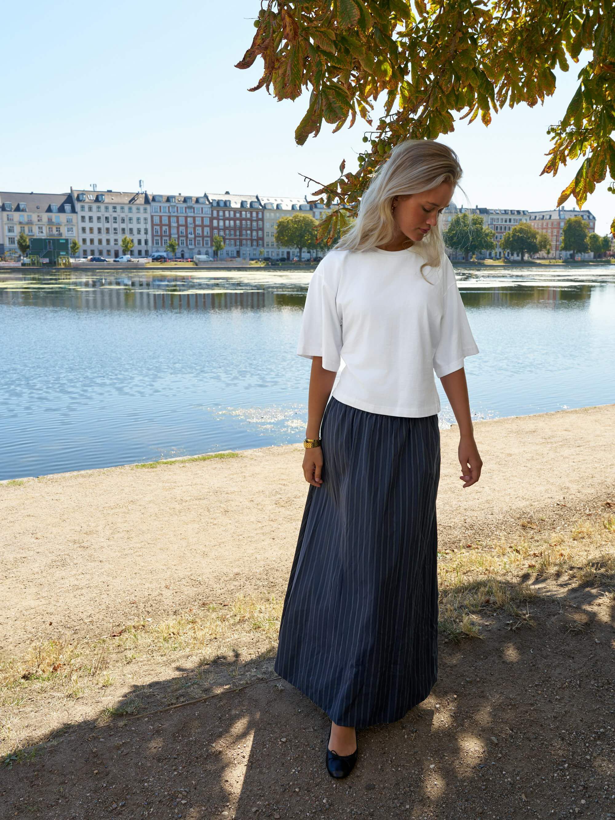 Yara Long Stripy Skirt