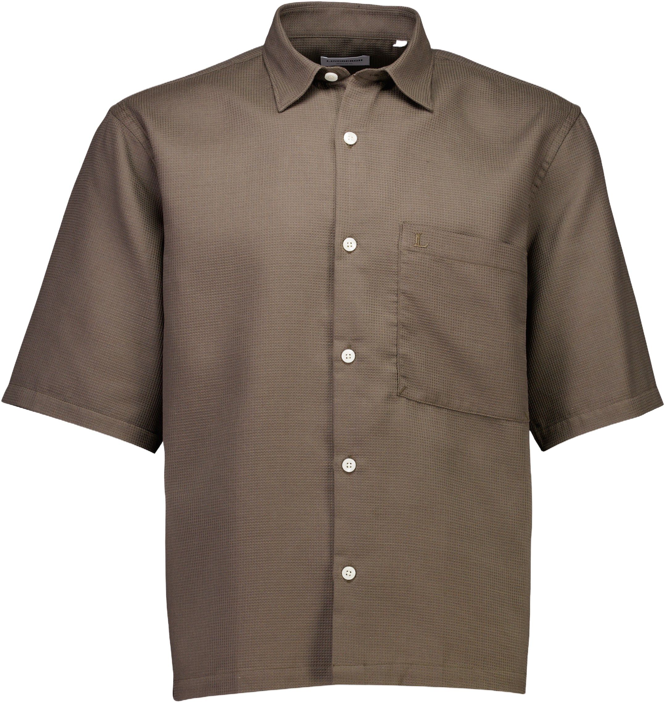 Solid dobby cotton shirt S/S