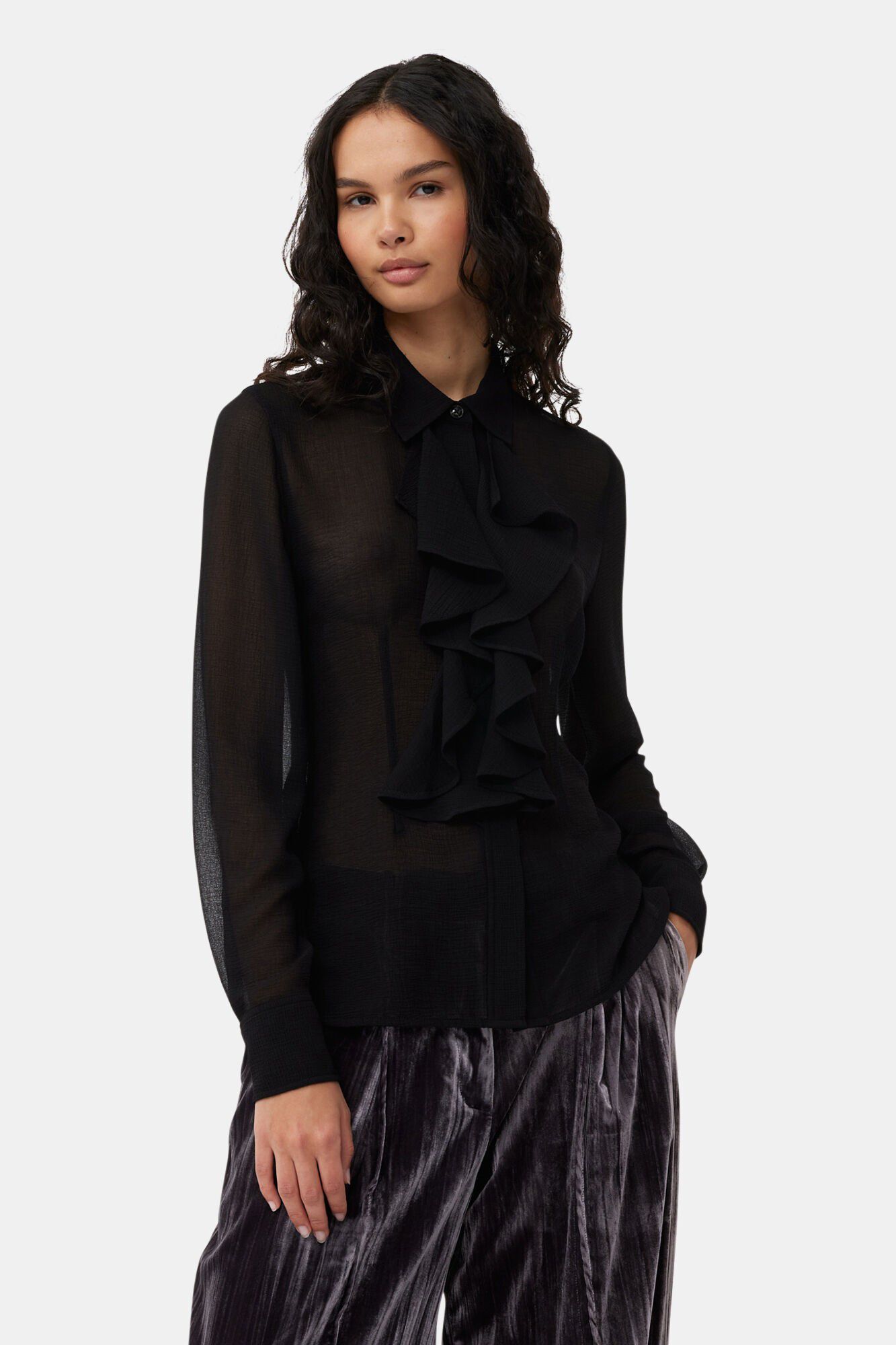 Chiffon Ruffle Shirt