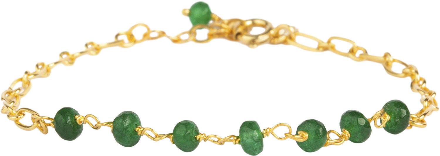 Daisy Green Calcedony Bracelet - Gold