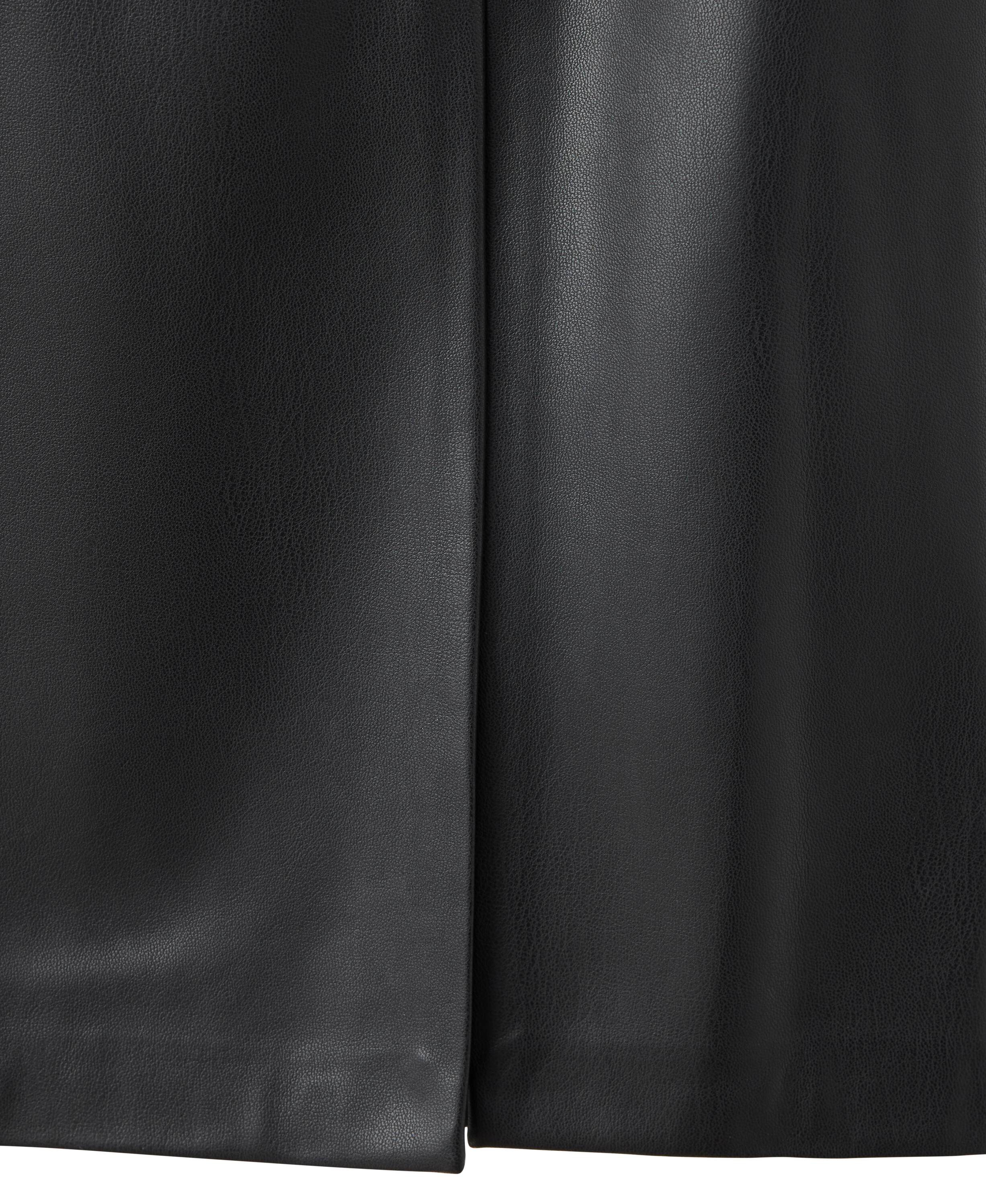 Straight leather-look skirt