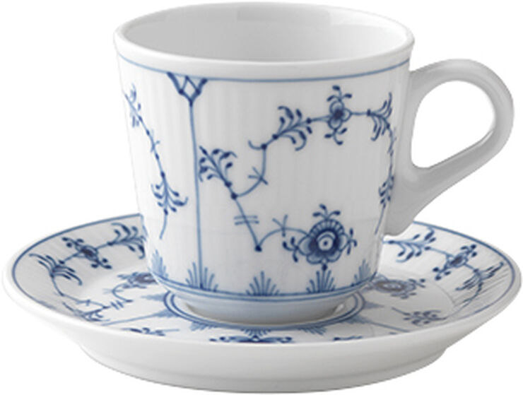 Musselmalet Riflet 9 cl. espressokop med underkop