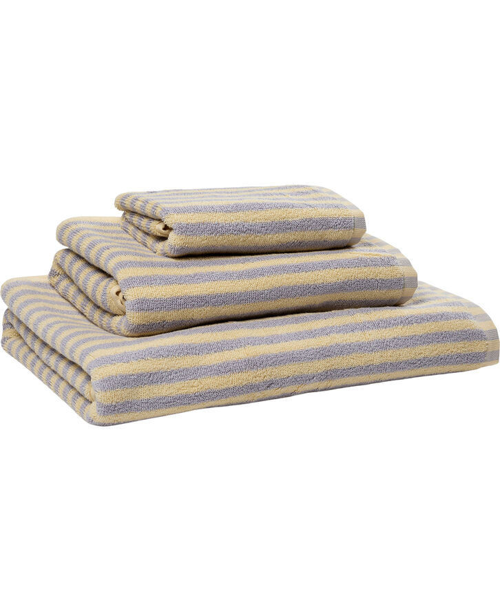 Stripe 70x140cm GOTS yeloow/lavender
