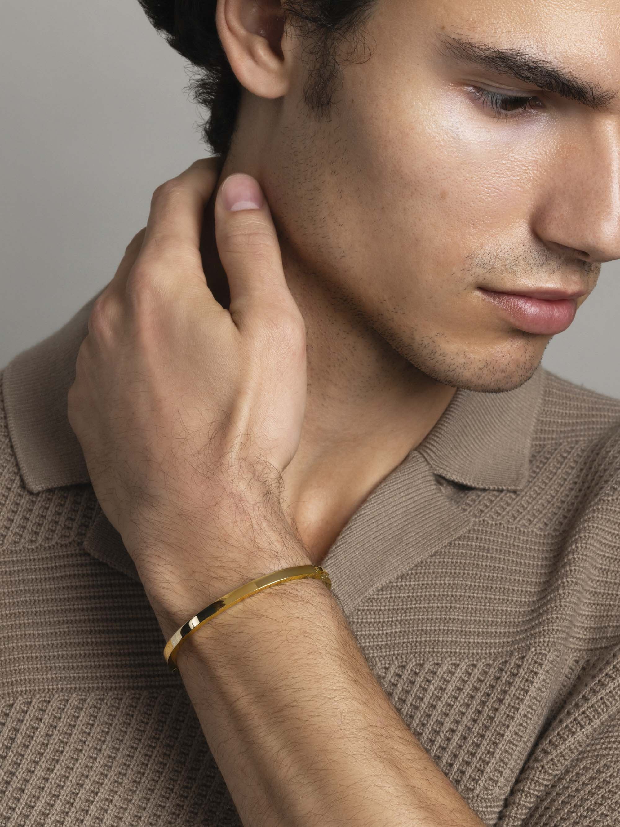 Men's Gold Plated Simplicity Bangle