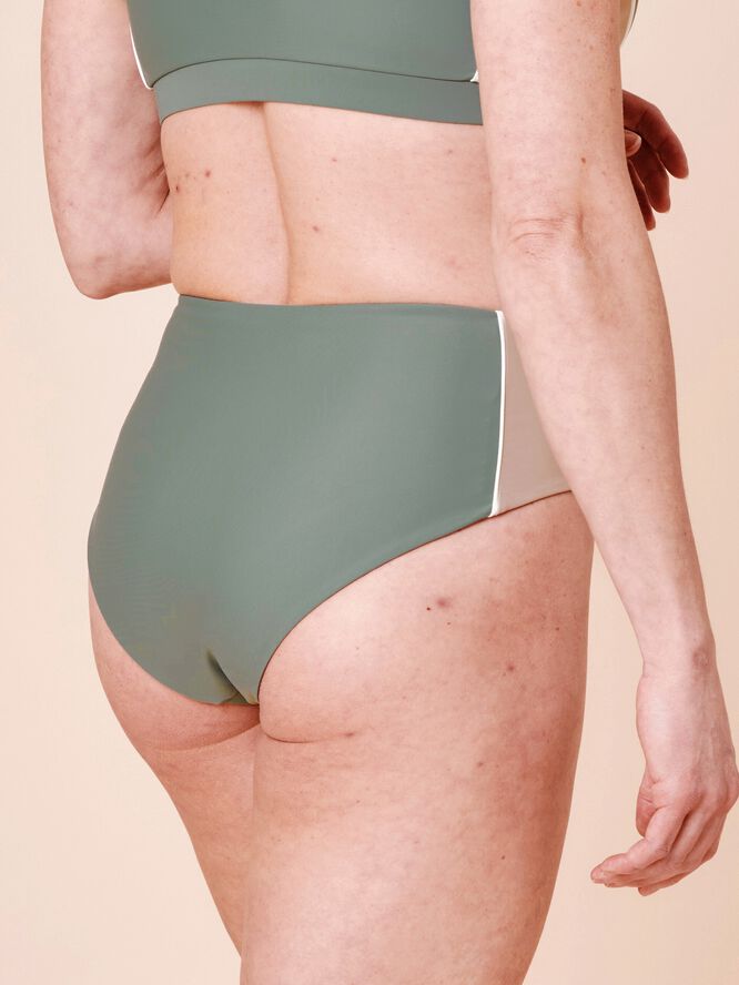 Ubud Colorblock high-waisted bikini bottom - Nero