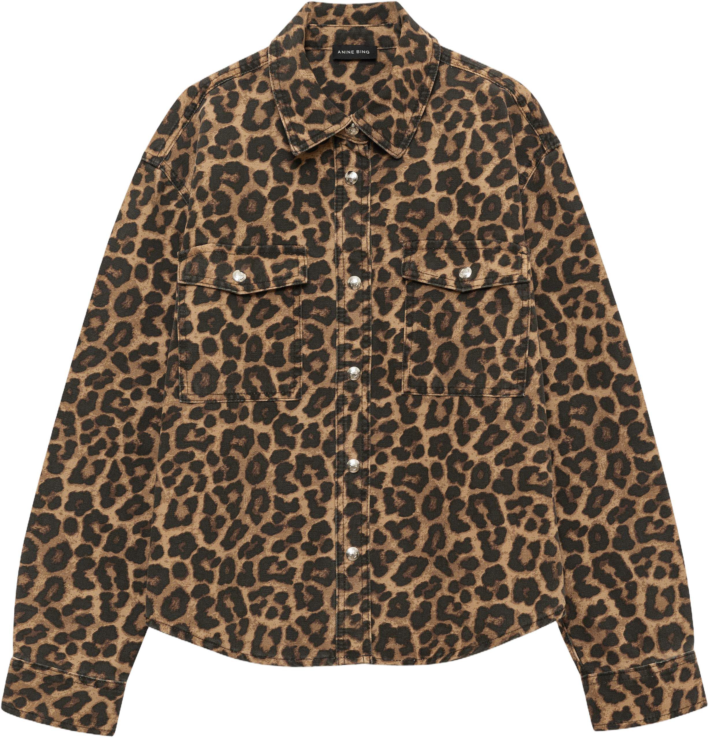 PAXTON SHIRT - BLACK AND BROWN LEOPARD