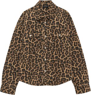 PAXTON SHIRT - BLACK AND BROWN LEOPARD
