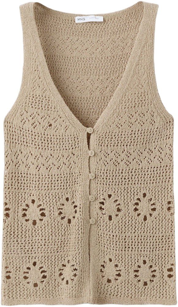 Crochet buttoned gilet