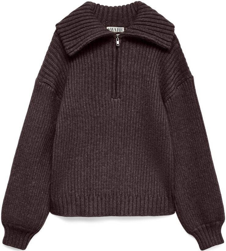 AWULLA LS HIGH NECK HALF-ZIP KNIT