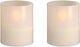 Moods & More - LED glass candle, Hurricane, Vanilla, 2-pack,