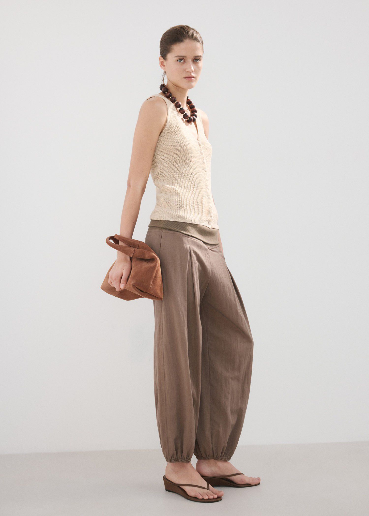 Openwork knitted waistcoat