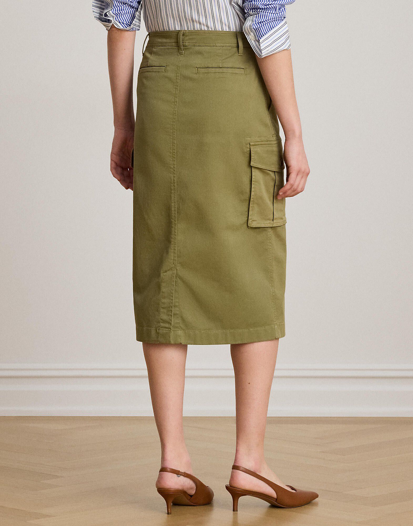 Stretch Chino Cargo Pencil Skirt