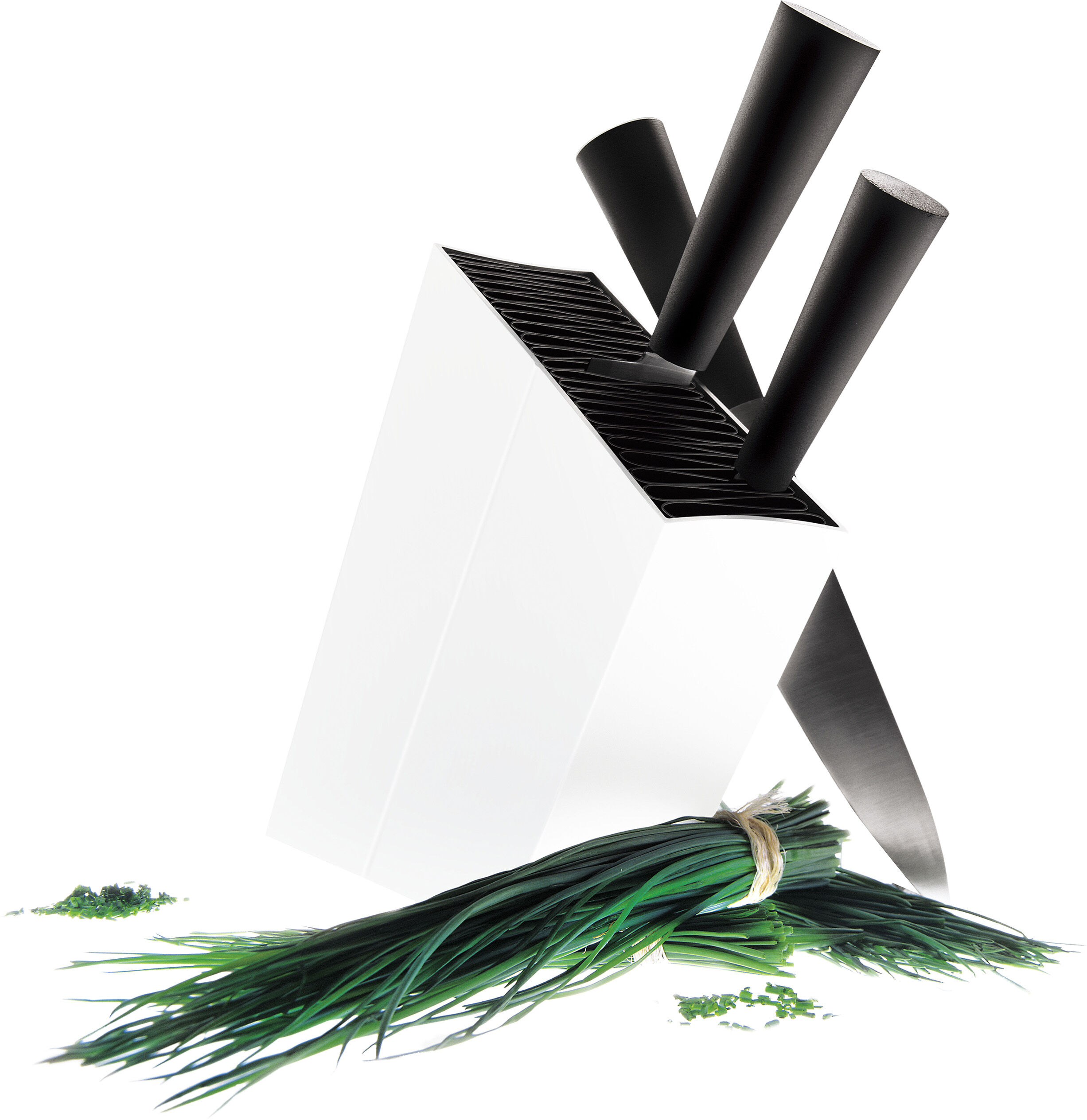 Knivblok skr&aring; white