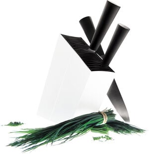 Knivblok skr&aring; white