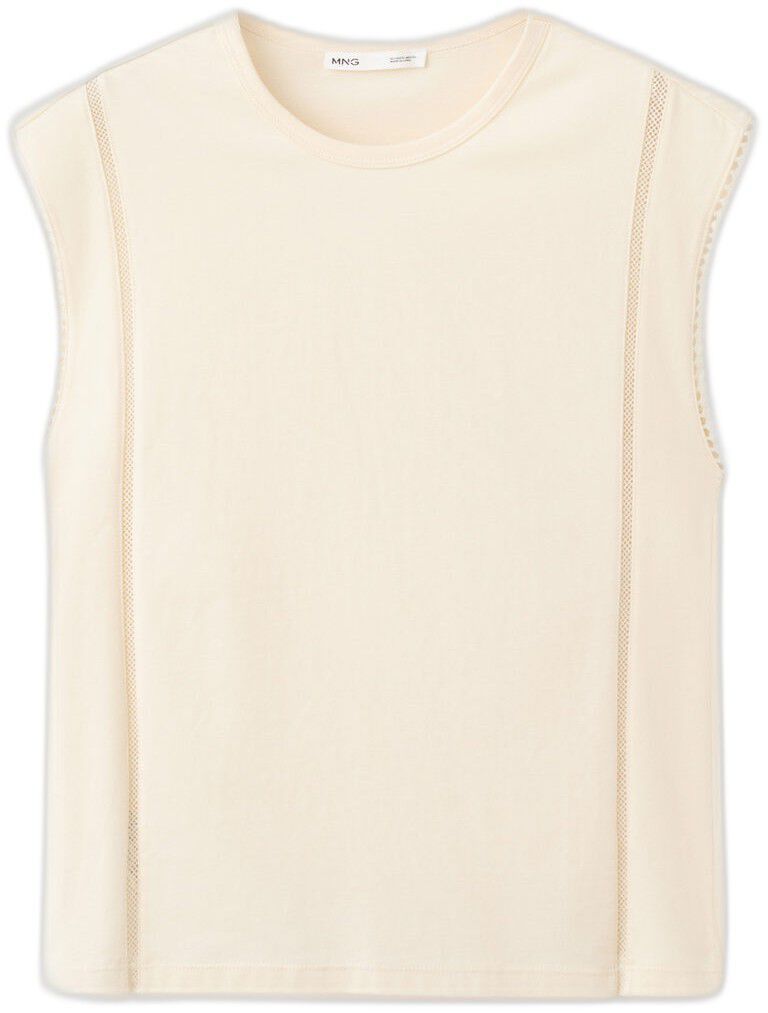 Embroidered cutwork cotton T-shirt