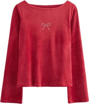 Top in soft velour with long flared