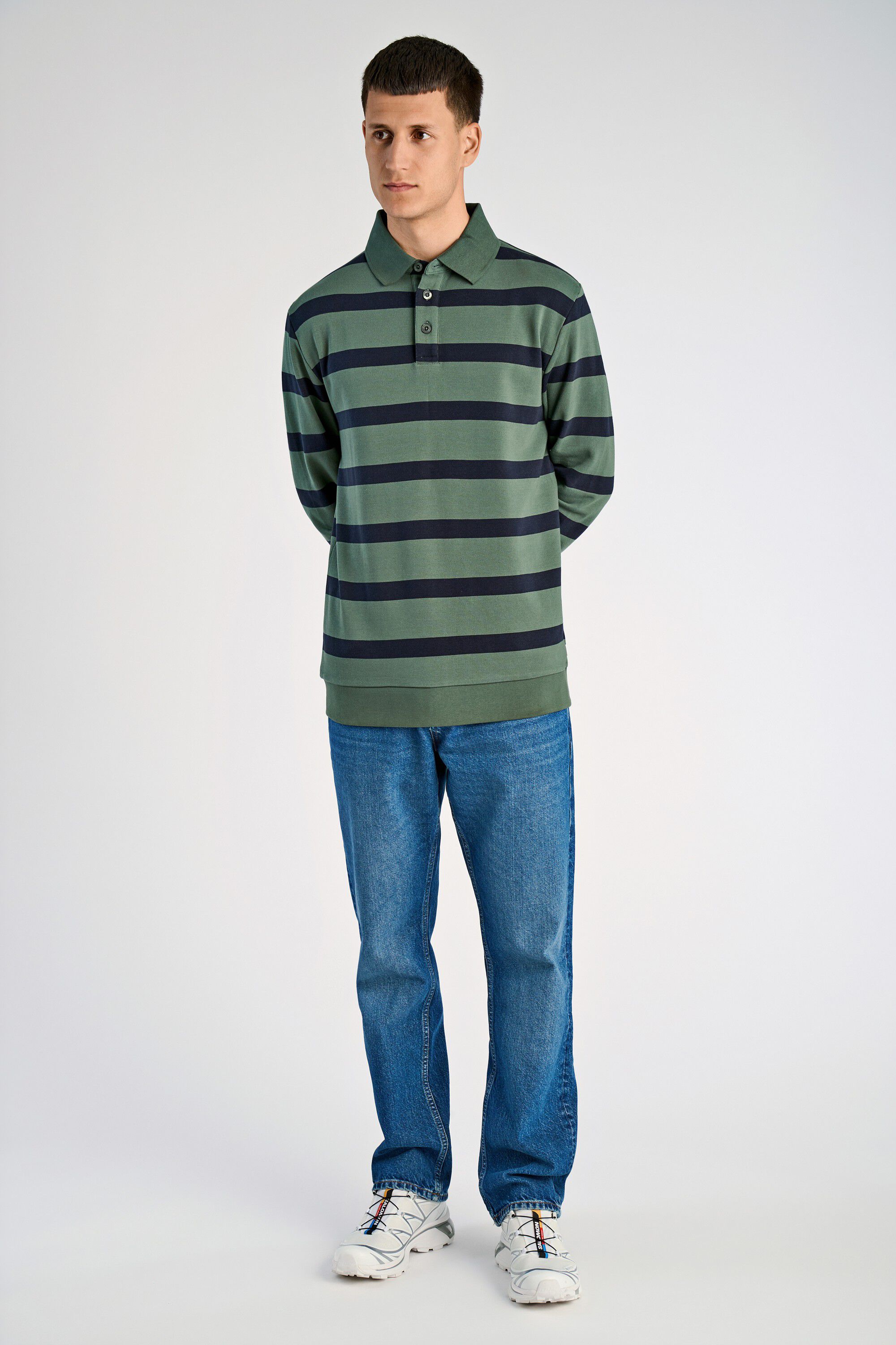 Striped polo sweatshirt L/S