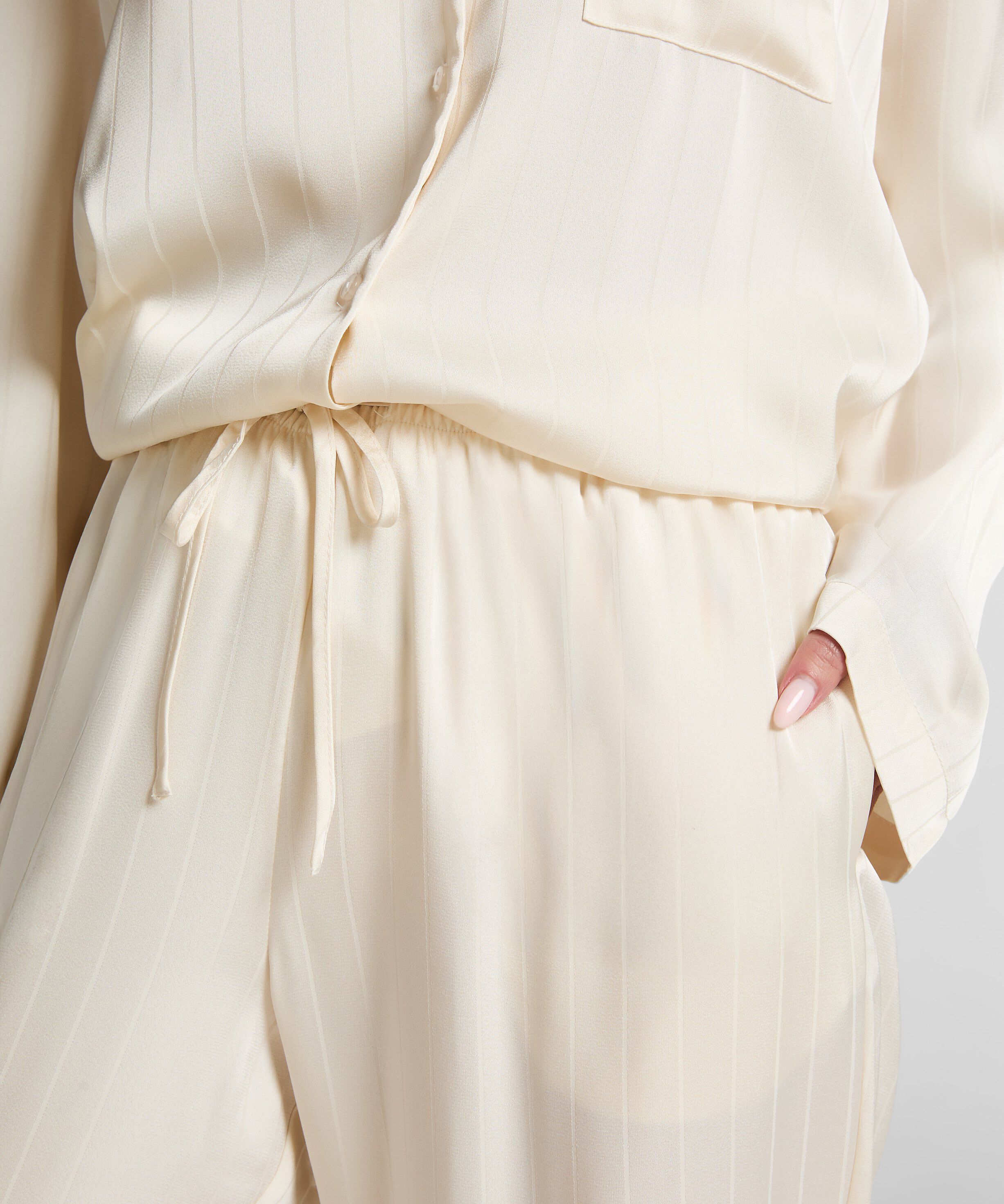 Satin Pinstripe Trousers