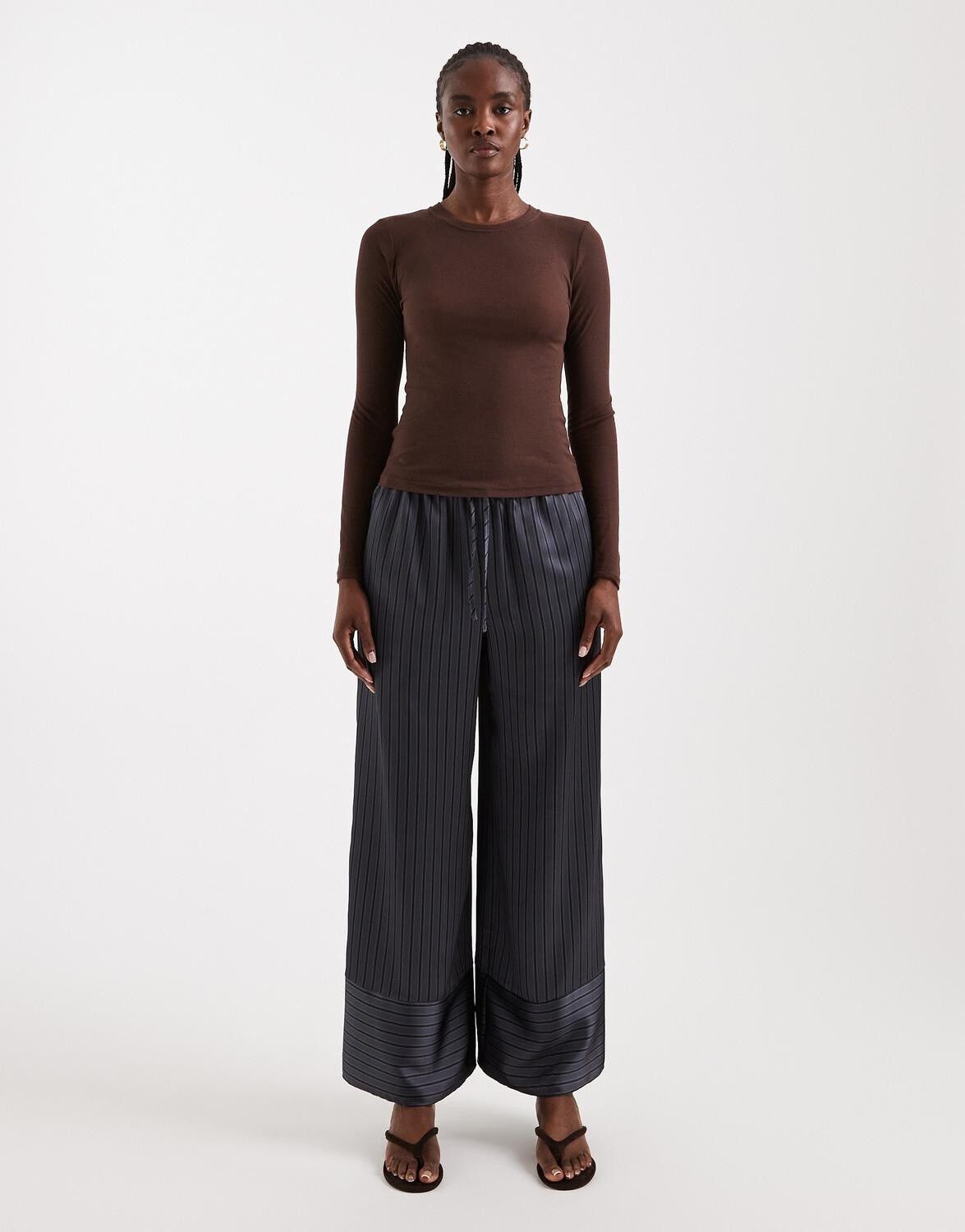 TSARDO SATIN TIE WAIST TROUSER WVN