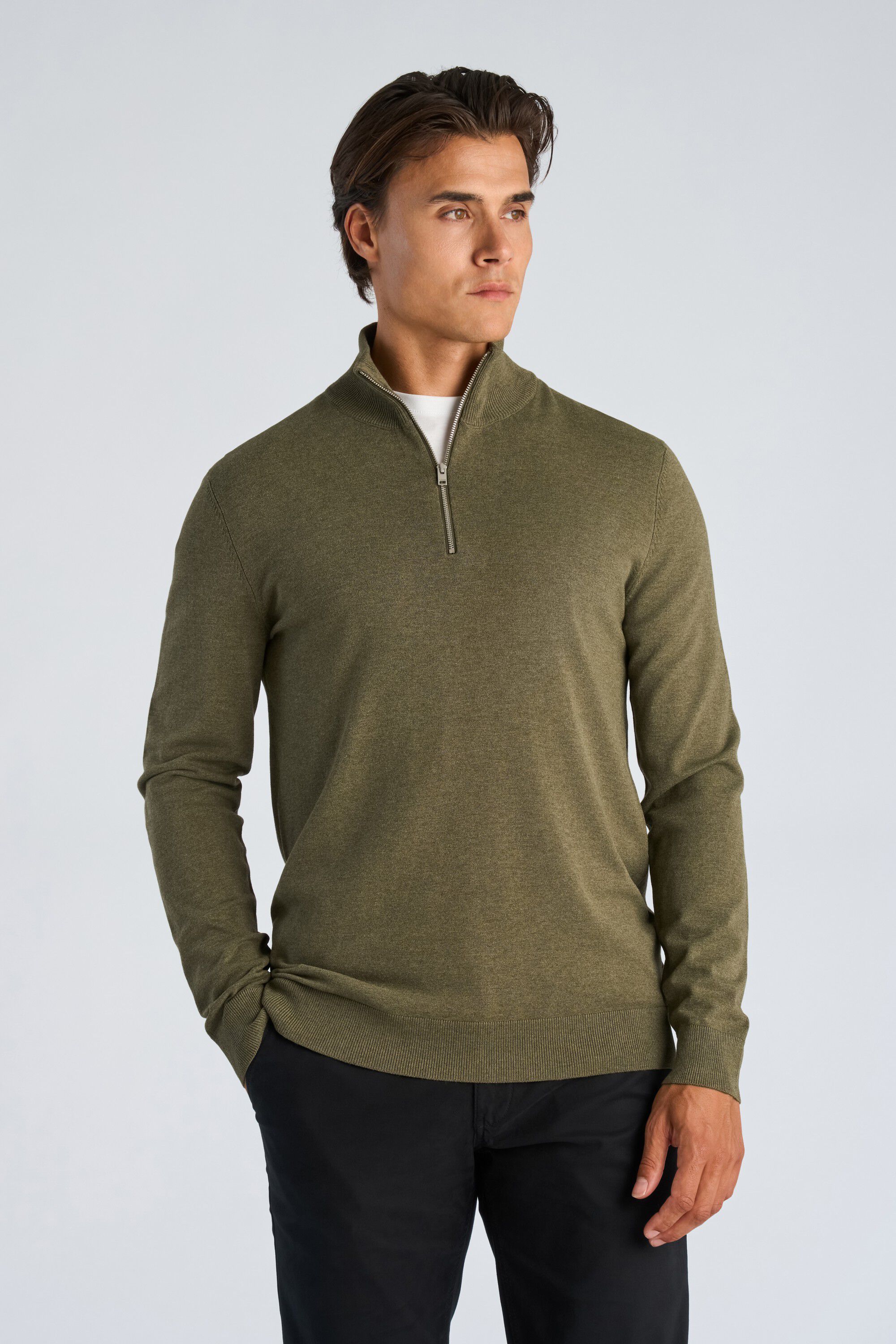 Soft viscose blend half zip