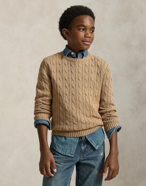 Cable-Knit Cotton Sweater