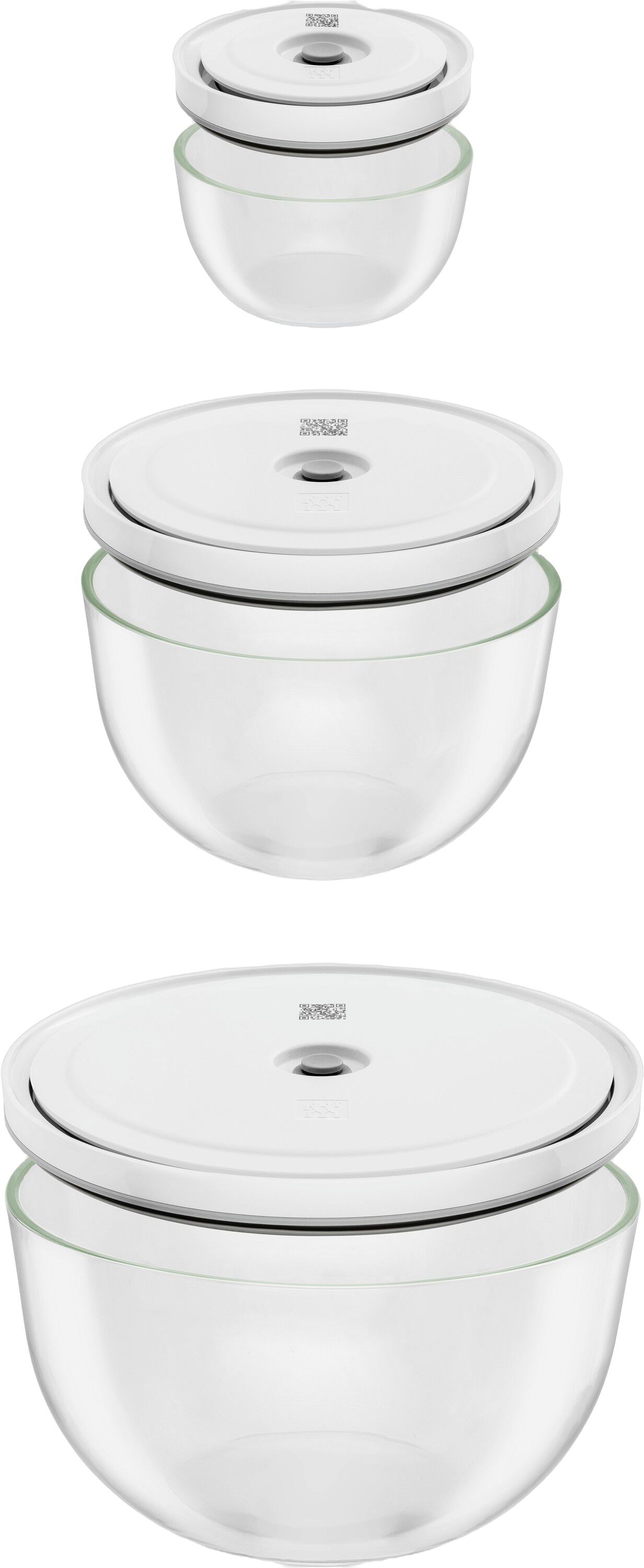 Fresh & Save BOWLS Vakuum sk&aring;l s&aelig;t S/M/L / 6-dele, Glas, gen