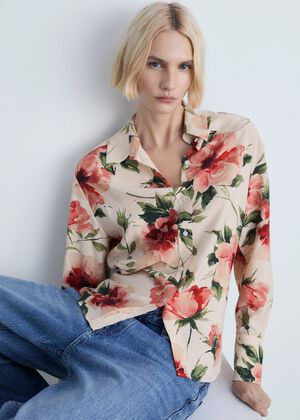Flowy floral print shirt