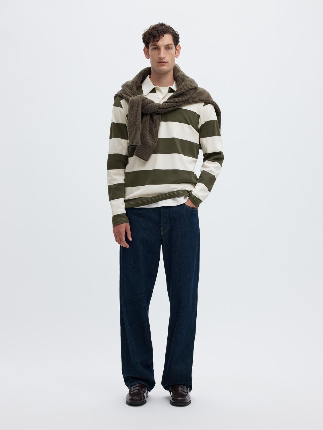 Slmcasper Ls Stripe Polo