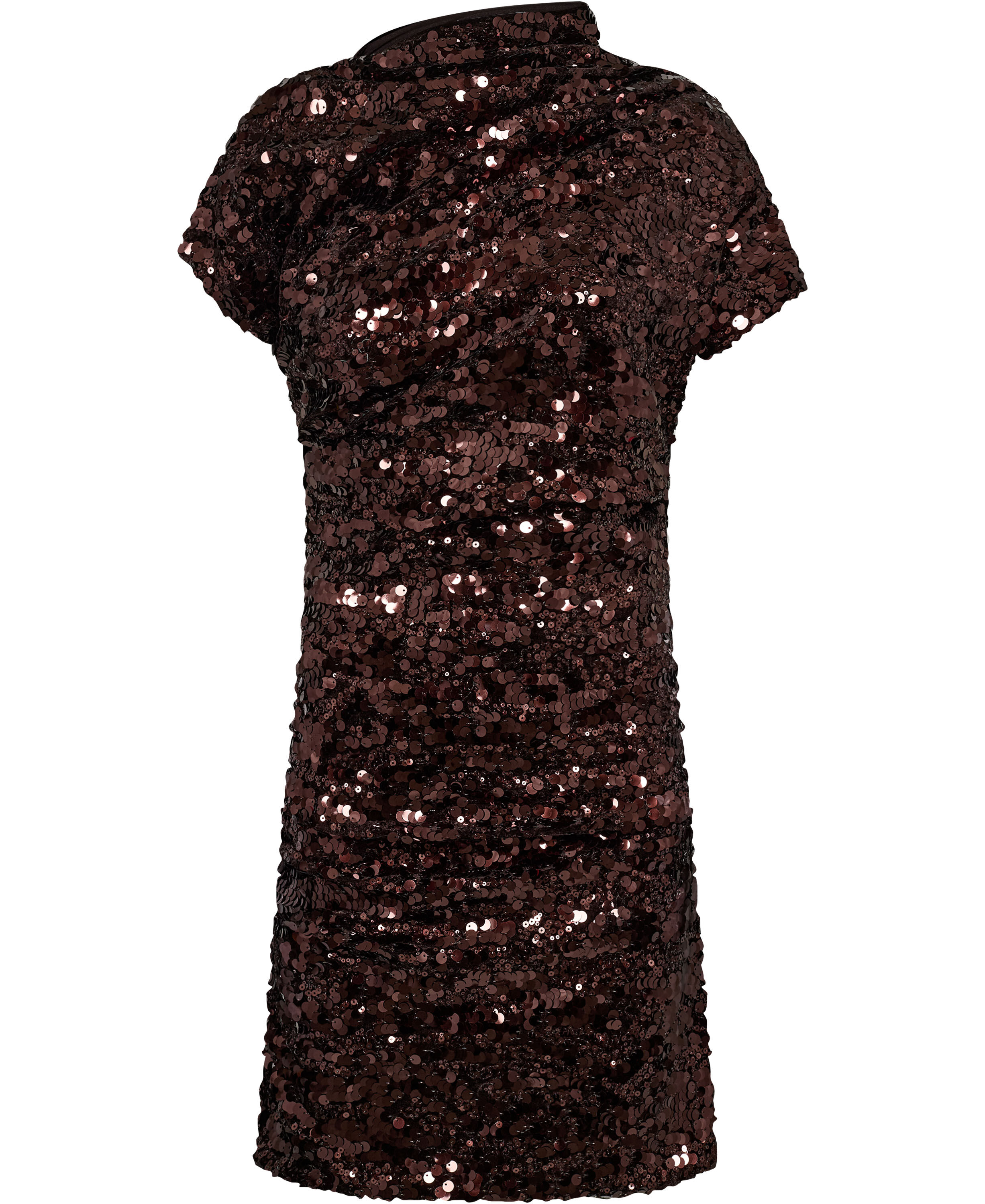 Velvet Sequins Draped Mini Dress
